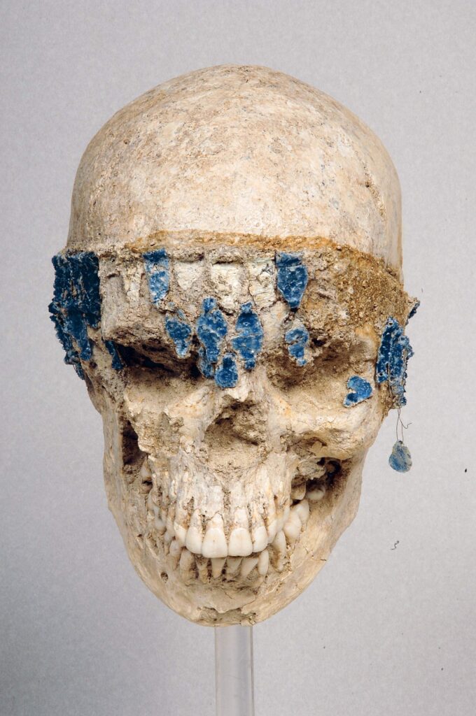 Skull with a glass-paste diadem