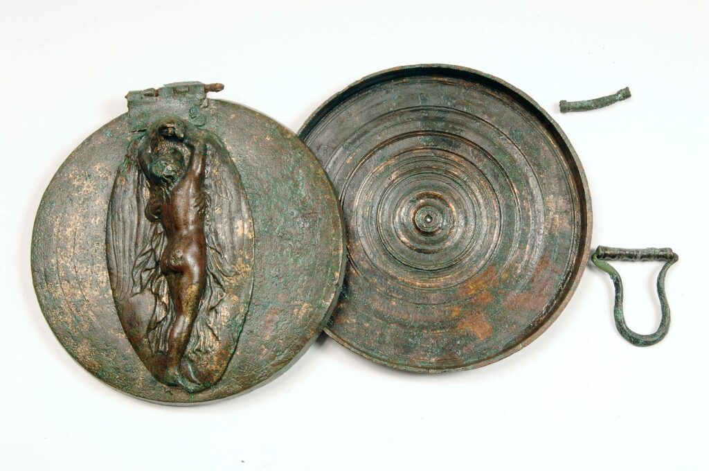 Bronze folding mirror