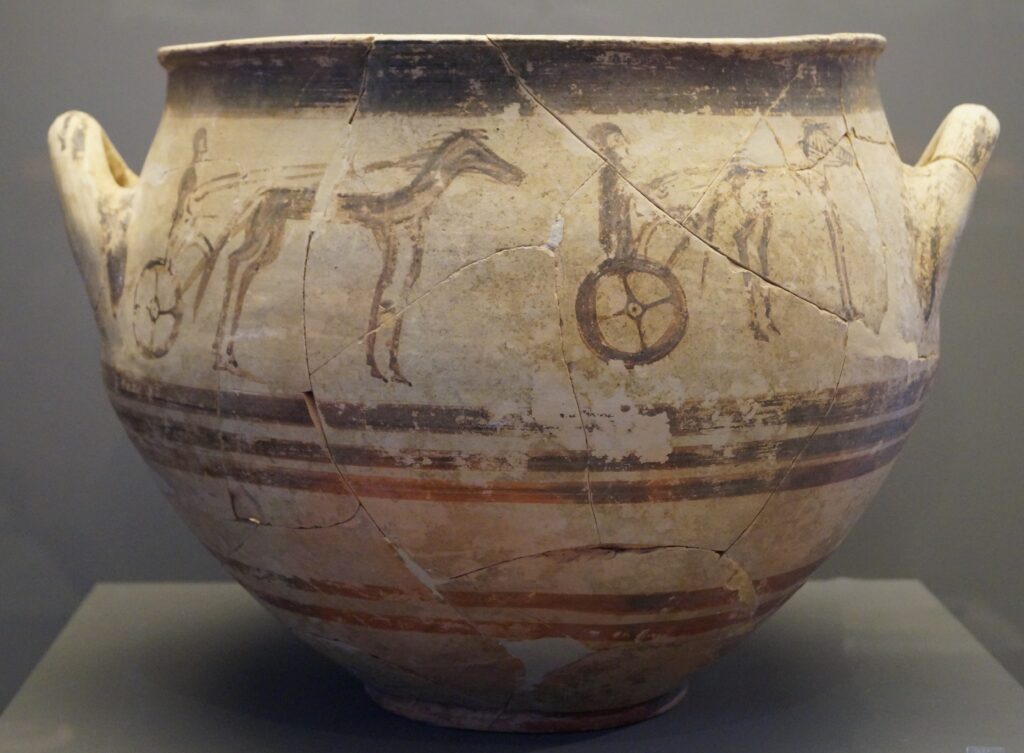 Mycenaean krater with chariots